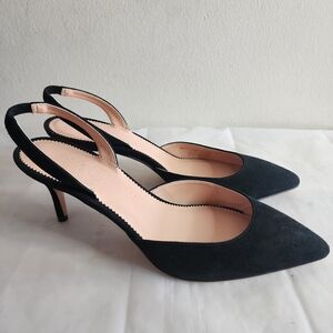 J. Crew Black Classic Women’s Slingback Heels Size 7.5